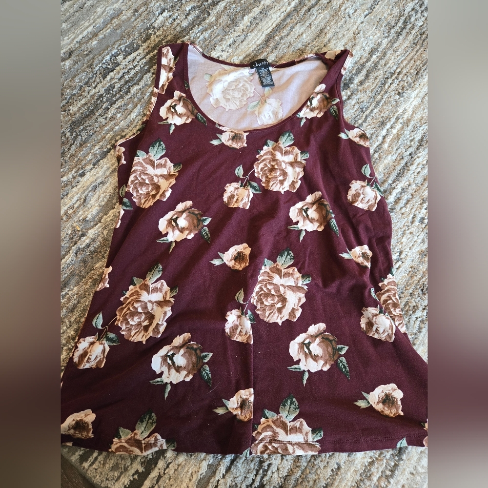 Justify Brown and Cream Fitted Tank Top